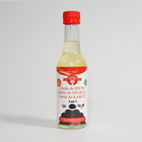 CRAZY POUSS-Huile Ricin Nigelle Karité-250ML