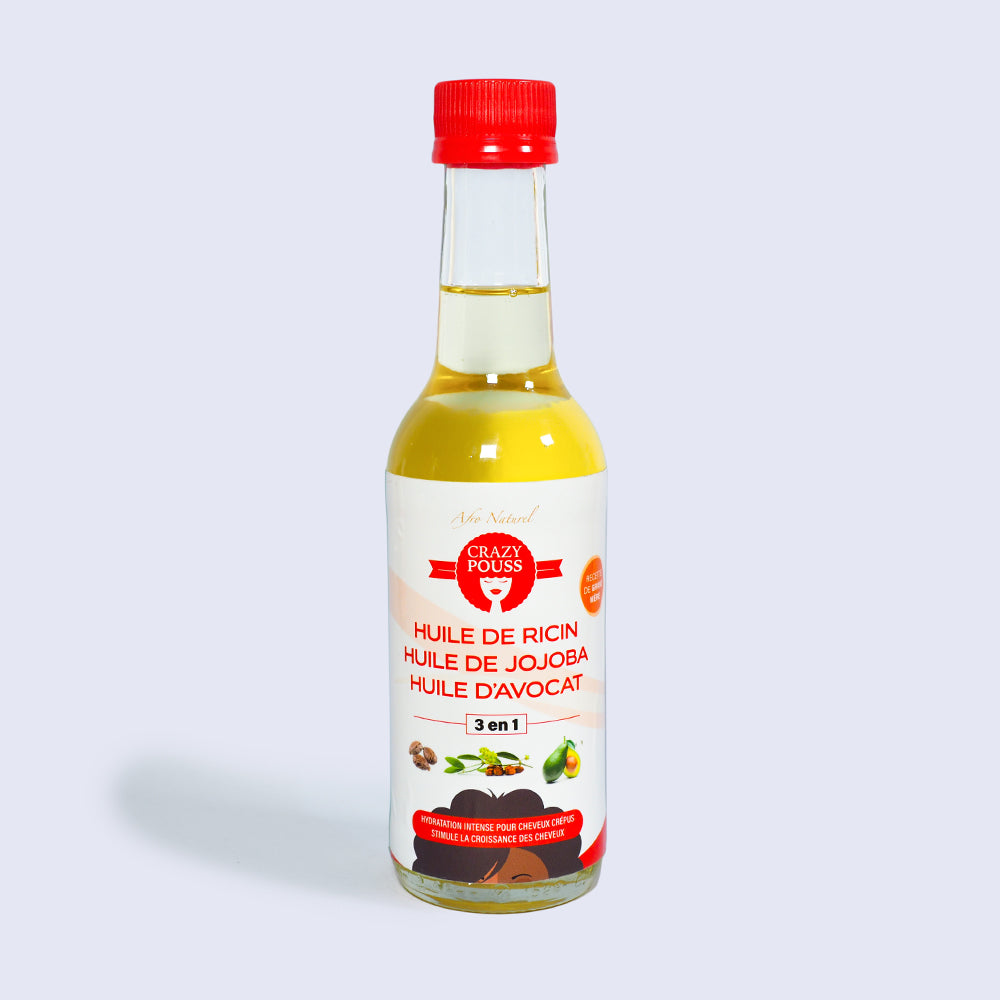 CRAZY POUSS-Huile Ricin Jojoba Avocat-250ML