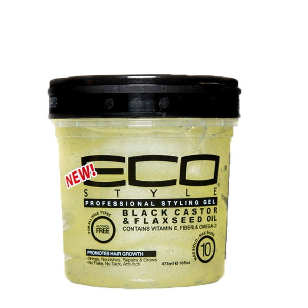 Gel Coiffant Ricin & graines de Lin - Black Castor Oil and Flaxseed Oil Gel - Eco Styler