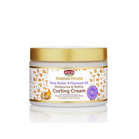 African Pride Moisture Miracle-Crème bouclante beurre de karité et huile de lin -  340g