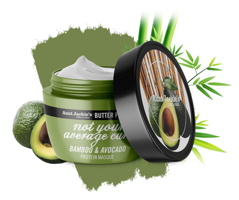 Aunt Jackie's Butter Fusions NOT YOUR AVERAGE CURL – Bamboo & Avocado Protein Masque 227g