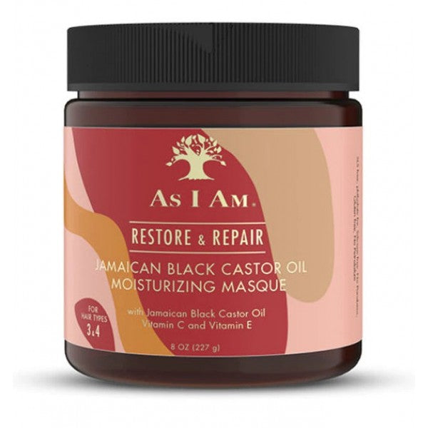 AS I AM -Masque hydratant RICIN NOIR DE JAMAIQUE 227g